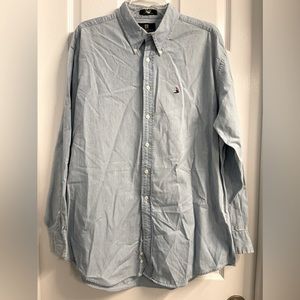 Nordstrom Blue Chambray Denim button down shirt size L